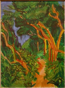 Fehmarn táj, erdei ösvény alkotó: Ernst Ludwig Kirchner