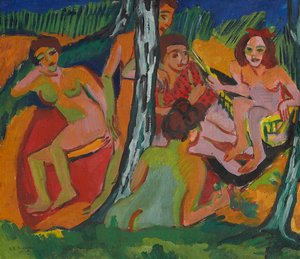 Erdei jelenet (Moritzburgi tavak) alkotó: Ernst Ludwig Kirchner