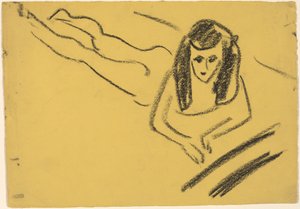 Fränzi fekvő alkotó: Ernst Ludwig Kirchner