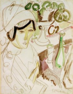 Kerekkalapos nő (Erna) alkotó: Ernst Ludwig Kirchner