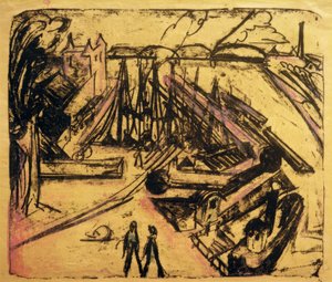 Freihafen Frankfurt am Main alkotó: Ernst Ludwig Kirchner