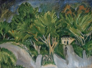 Ház a fák alatt (Fehmarn) alkotó: Ernst Ludwig Kirchner
