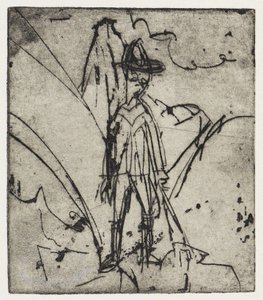 Pásztor a hegy előtt/Kecskés ház - Stafelalp alkotó: Ernst Ludwig Kirchner