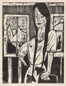 Fiatal lány. 1921 alkotó: Ernst Ludwig Kirchner