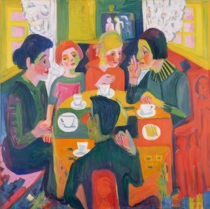 Kávézóasztal. 1923/24 alkotó: Ernst Ludwig Kirchner