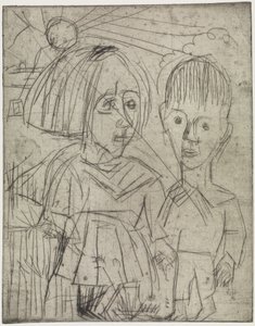 Gyermekek naplementekor / Emberek a hegyen alkotó: Ernst Ludwig Kirchner