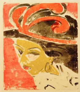 Cocotte fej tollas kalappal alkotó: Ernst Ludwig Kirchner