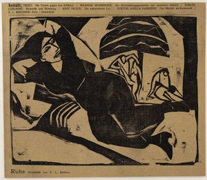 Fekvő nő (Pihenés) (innen: Der Sturm ...) alkotó: Ernst Ludwig Kirchner
