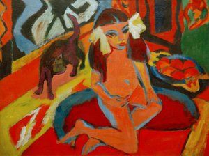 Lány macskával, Fränzi alkotó: Ernst Ludwig Kirchner