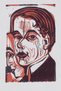 Férfi fej (önarckép). 1926 alkotó: Ernst Ludwig Kirchner