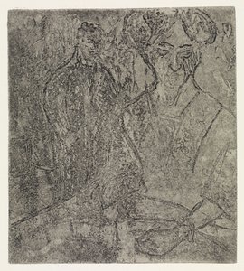 Férfi és ülő nő/Szőke nő és fekete nő alkotó: Ernst Ludwig Kirchner