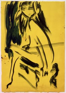 Cím nélkül (ülő lány) alkotó: Ernst Ludwig Kirchner