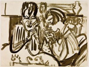 Pár az asztalnál alkotó: Ernst Ludwig Kirchner