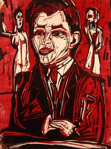 Dr. Grohmann portréja (színes fametszet) alkotó: Ernst Ludwig Kirchner