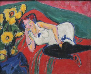 Pihenő nő fehér ingben alkotó: Ernst Ludwig Kirchner
