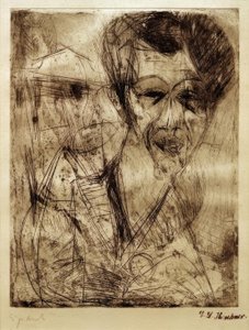 Önarckép (rajz) alkotó: Ernst Ludwig Kirchner