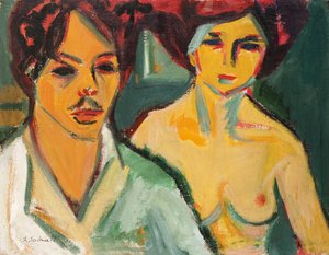 Önarckép modellel, 1905 alkotó: Ernst Ludwig Kirchner