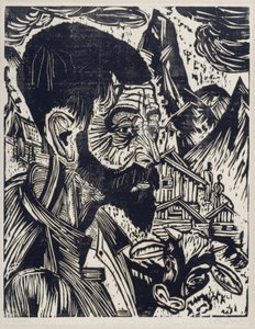 Alpesi pásztor feje (Martin Schmid) alkotó: Ernst Ludwig Kirchner