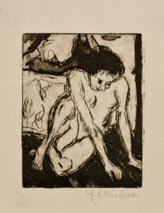 Meztelenül ülő lány alkotó: Ernst Ludwig Kirchner