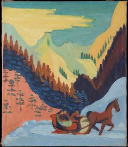 Szánutazás a hóban alkotó: Ernst Ludwig Kirchner