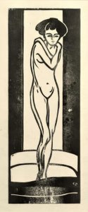 Álló lány meztelenül, összefont karokkal alkotó: Ernst Ludwig Kirchner