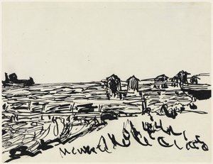 Strand fürdőkocsikkal alkotó: Ernst Ludwig Kirchner