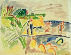 Tengerparti jelenet Fehmarnban alkotó: Ernst Ludwig Kirchner