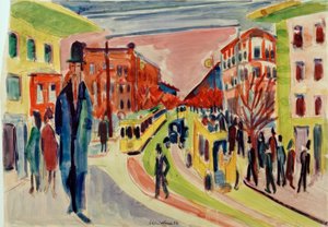 Utcai jelenet alkotó: Ernst Ludwig Kirchner