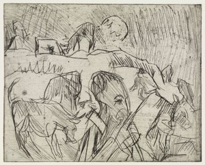 Mardersteig című tanulmány / Pásztor tehenekkel a hegyen alkotó: Ernst Ludwig Kirchner