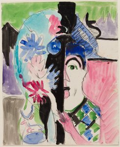 Tanulmány a „Müllerfej virágokkal” című képhez alkotó: Ernst Ludwig Kirchner