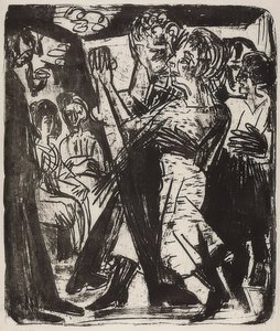 Táncoló parasztpár. 1920 alkotó: Ernst Ludwig Kirchner