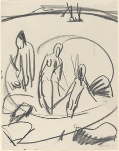 Három fürdőző a tengerben alkotó: Ernst Ludwig Kirchner