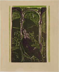 Álmodozó férfi - Botho Graef az erkélyén ülve, Jena alkotó: Ernst Ludwig Kirchner