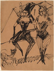 Két táncos egy macskával alkotó: Ernst Ludwig Kirchner