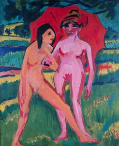Két lány egy esernyő alatt alkotó: Ernst Ludwig Kirchner