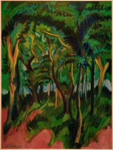 Erdei szív rózsaszín előtérrel alkotó: Ernst Ludwig Kirchner