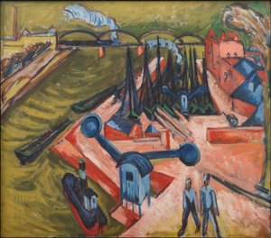 A nyugati kikötő Frankfurt am Mainban alkotó: Ernst Ludwig Kirchner