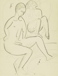 Fiatal pár a fürdőszobában alkotó: Ernst Ludwig Kirchner