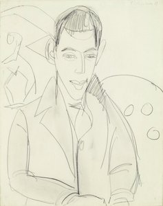 Fiatal költő (Simon Guttmann), 1911 (grafit papíron) alkotó: Ernst Ludwig Kirchner