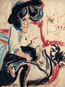 Fiatal nő cigarettával alkotó: Ernst Ludwig Kirchner