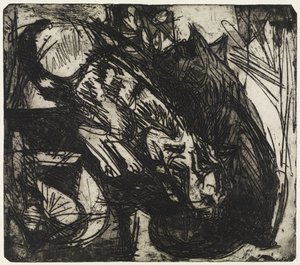 Két macska/hegyi ház – Stafelalp alkotó: Ernst Ludwig Kirchner