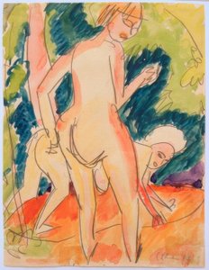 Két fürdőző lány alkotó: Ernst Ludwig Kirchner
