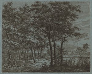 Táj tűzifát cipelő paraszttal, c. 1800.