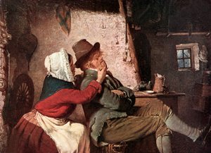 "Vajon duzzogna a csajával" (színes litográfia)