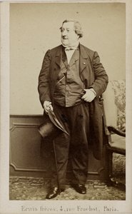 Gioachino Antonio Rossini zeneszerző portréja 1792-1868, 1860-as évek eleje. alkotó: Erwin Hanfstaengl