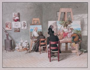 Bernhard Neher és Erwin Speckter a római műtermükben, Erwin Speckter alkotása alkotó: Erwin Speckter