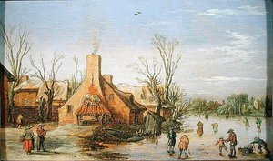 Egy falu télen, 1623 (olaj, panel)