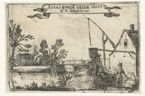 Tanya egy csatorna mellett Kis tájak (sorozat címe) alkotó: Esaias van de Velde