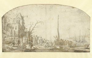 Krisztus prédikál egy csónakból alkotó: Esaias van de Velde