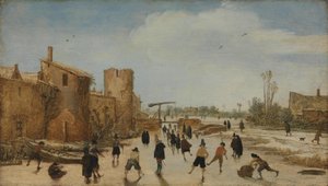 Jégmulatság a várárokban alkotó: Esaias van de Velde